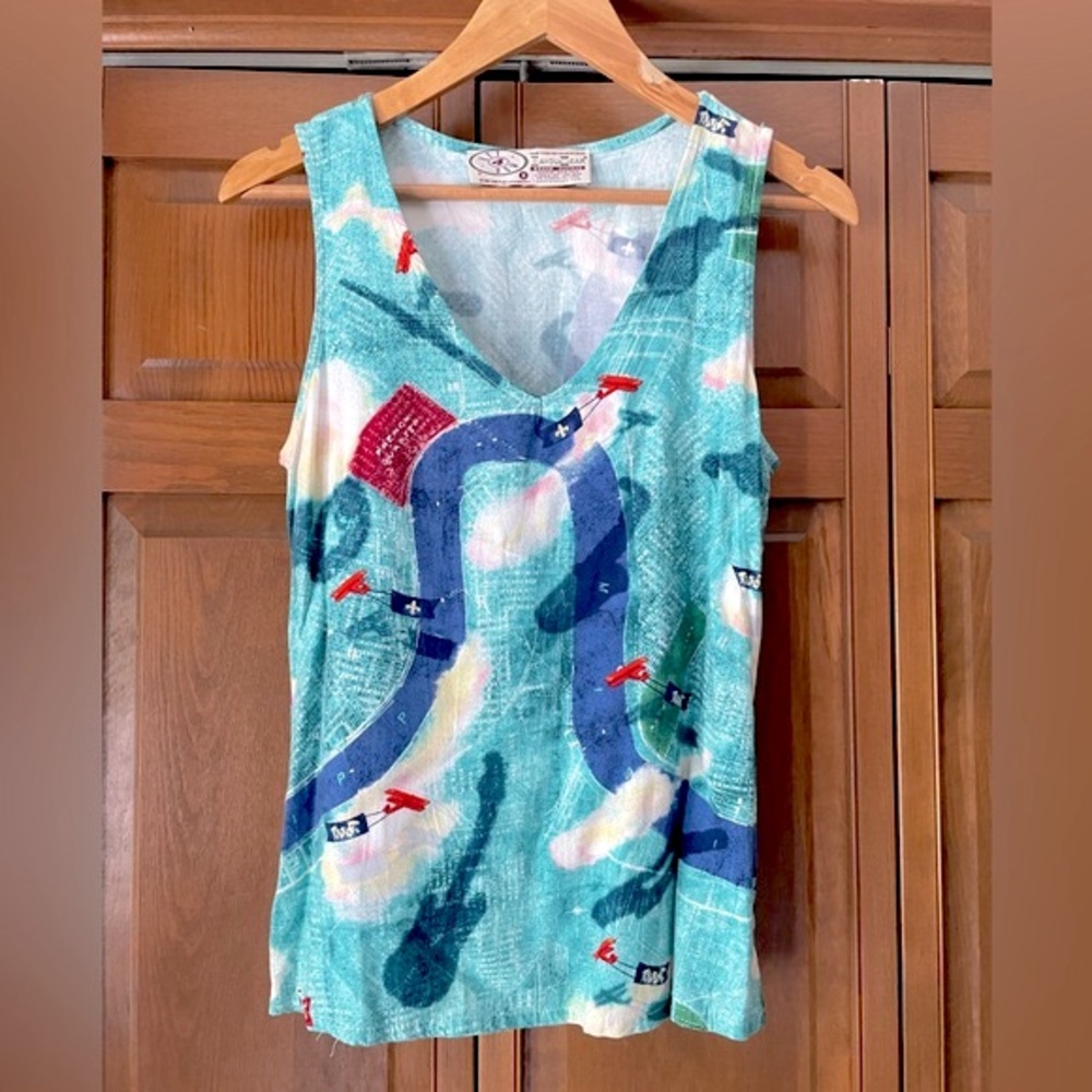 New Orleans Airplane Top | 90’s/ Y2K Vintage | by Bayou Brand